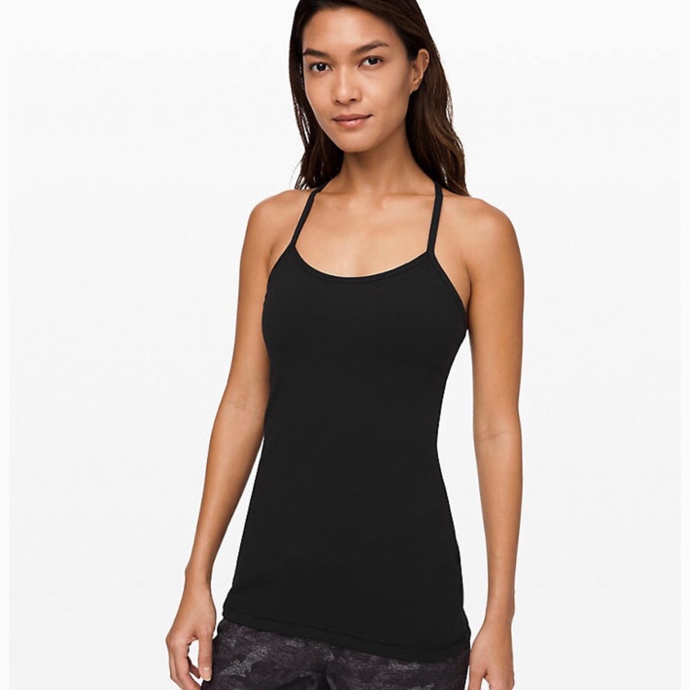 Lululemon Power Y tank top in black. Size 10